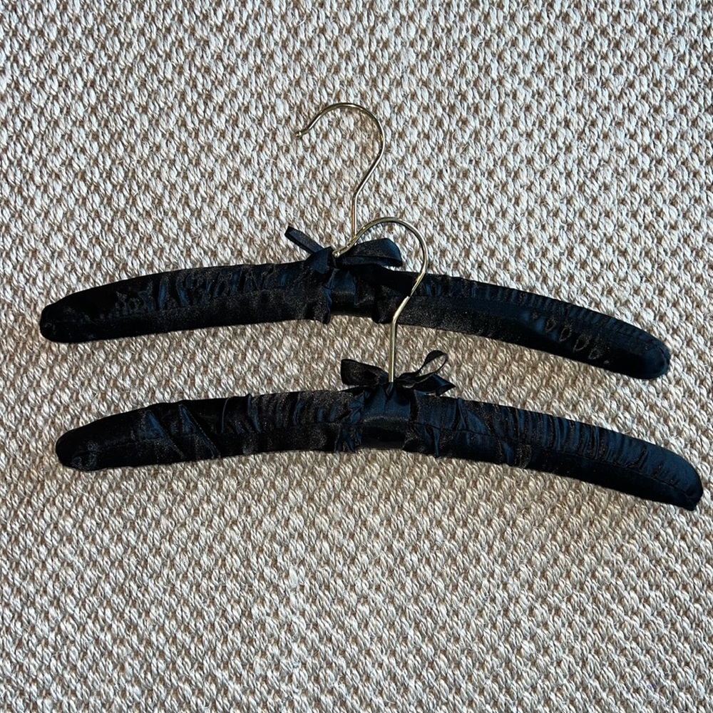 Homegoods Black Satin and Gold Hangers set of 2
